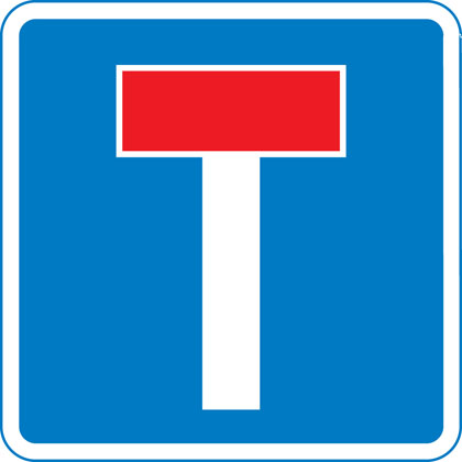 Information sign no through road