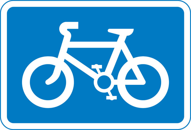 Information sign recommended route cycles