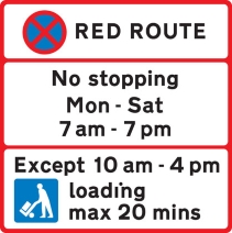 along edge carriageway red route except loading time