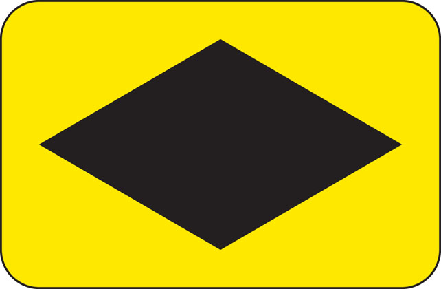 direction sign other emergency diversion diamond