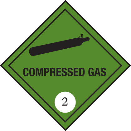 hazard warning compressed gas plate