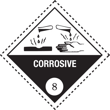hazard warning corrosive plate