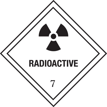hazard warning radioactive plate