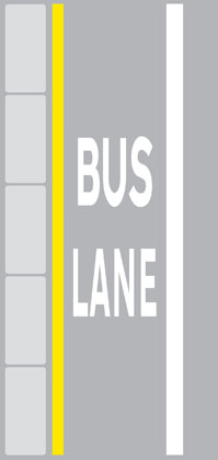 other road markings bus lane road