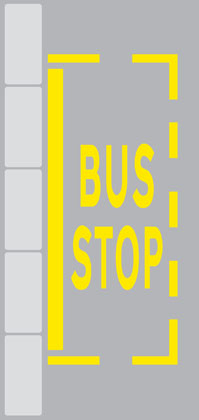 other road markings bus stop road