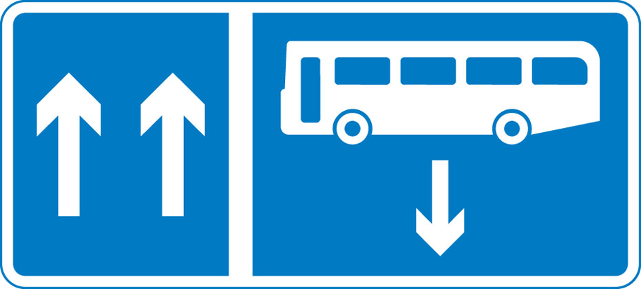 sign giving order contra flow bus lane
