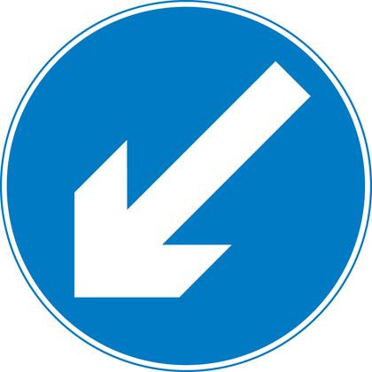 sign giving order keep left