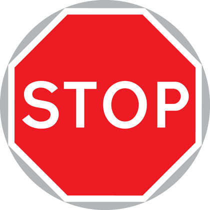 sign giving order manually stop