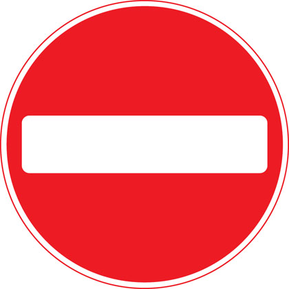 sign giving order no entry vehicular traffic