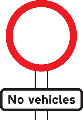sign giving order no vehicles