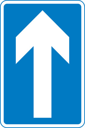 sign giving order one way traffic