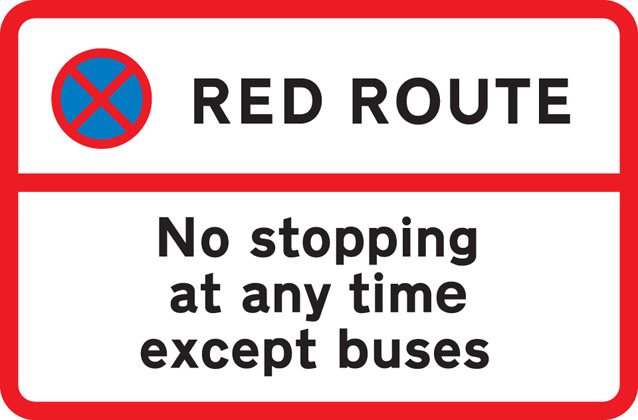 sign giving order red route