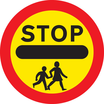 sign giving order school crossing patrol