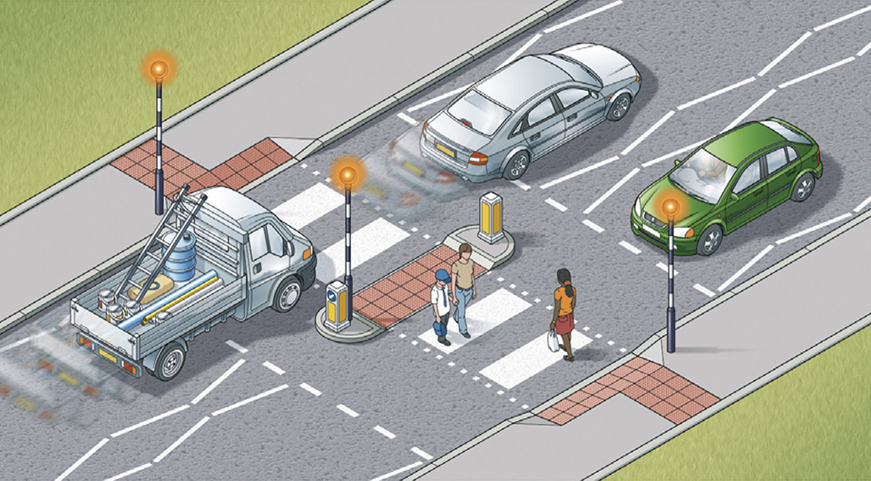 Rule 20: Zebra crossings with a central island are two separate crossings