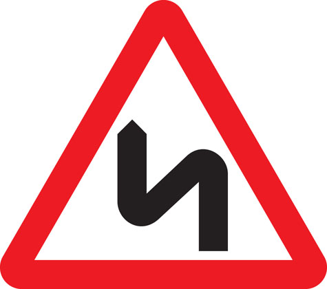 warning sign double bend