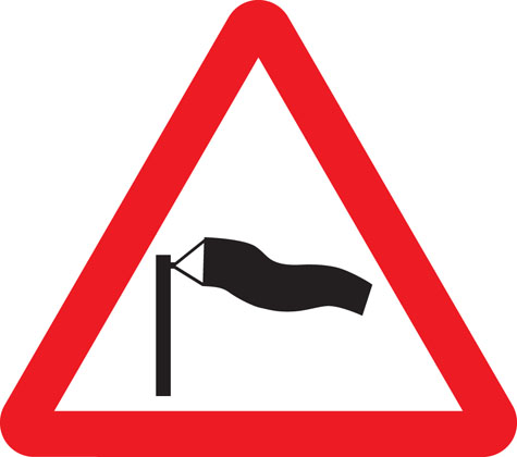 warning sign side winds
