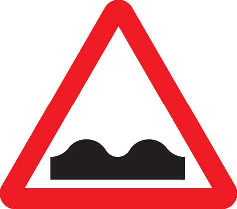 warning sign uneven road