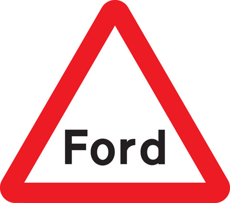 warning sign worded sign ford