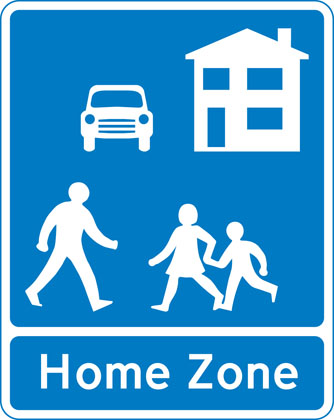 Information sign home zone entry