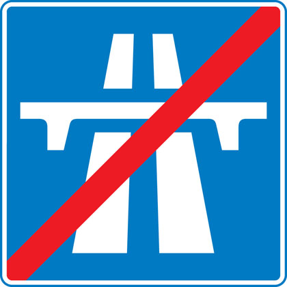 Information sign motorway end