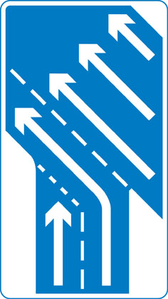 Information sign traffic joining right hand slip road