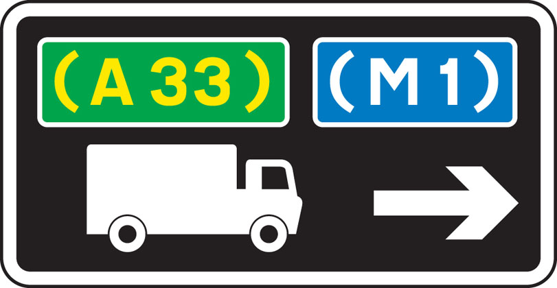 direction sign other advisory route lorries