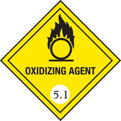 hazard warning oxidising plate