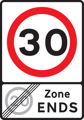 sign giving order end 20 zone