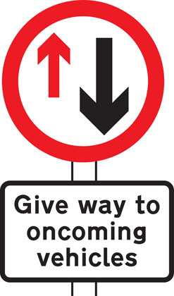 sign giving order give priority vehicles