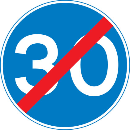sign giving order minimum speed end