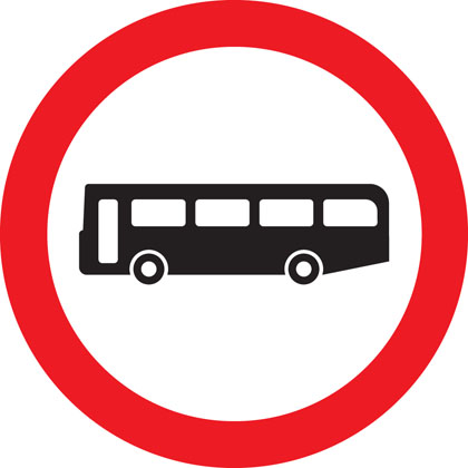 sign giving order no buses