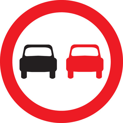 sign giving order no overtaking