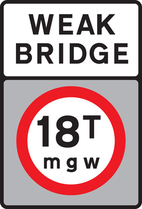 sign giving order no vehicles max gross weight