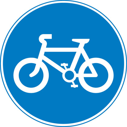 sign giving order route pedal cycles only