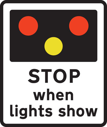 warning sign light signals ahead