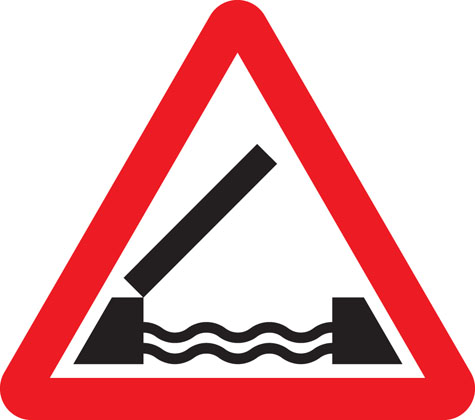 warning sign swing bridge