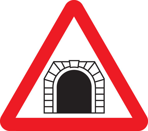 warning sign tunnel ahead