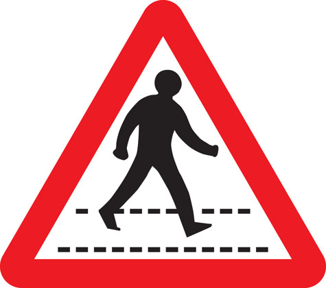 warning sign zebra crossing